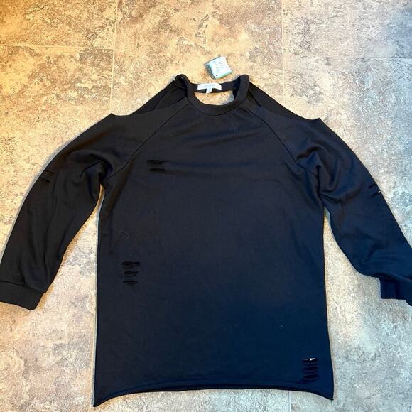 Active USA Uptown Loft Boutique women’s size M cutout  & distressed sweatshirt - Picture 1 of 12
